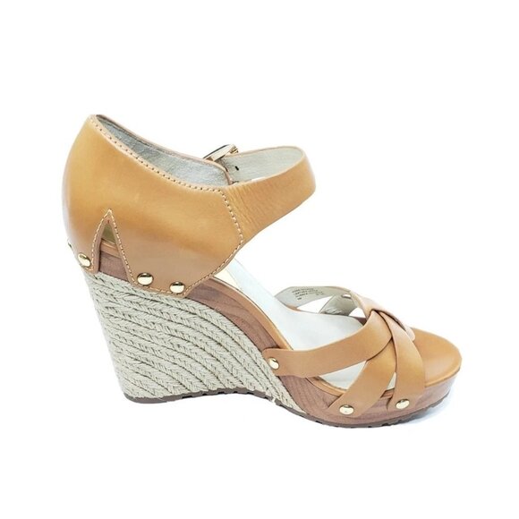 Michael Kors Somerly Womens Wedge Espadrille Tan Leather Size 9 M - Picture 2 of 11